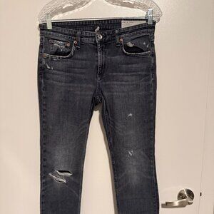 Rag & Bone Skinny Jeans – Dark Wash Distressed | Size 26